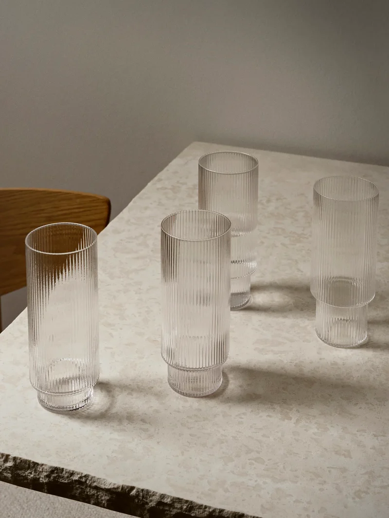 Ferm Living Ripple Long Drink Glasses