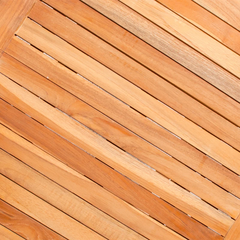 Teak Klapptisch KURSI-Okto 50cm Natural Massivholz Beistelltisch Outdoor
