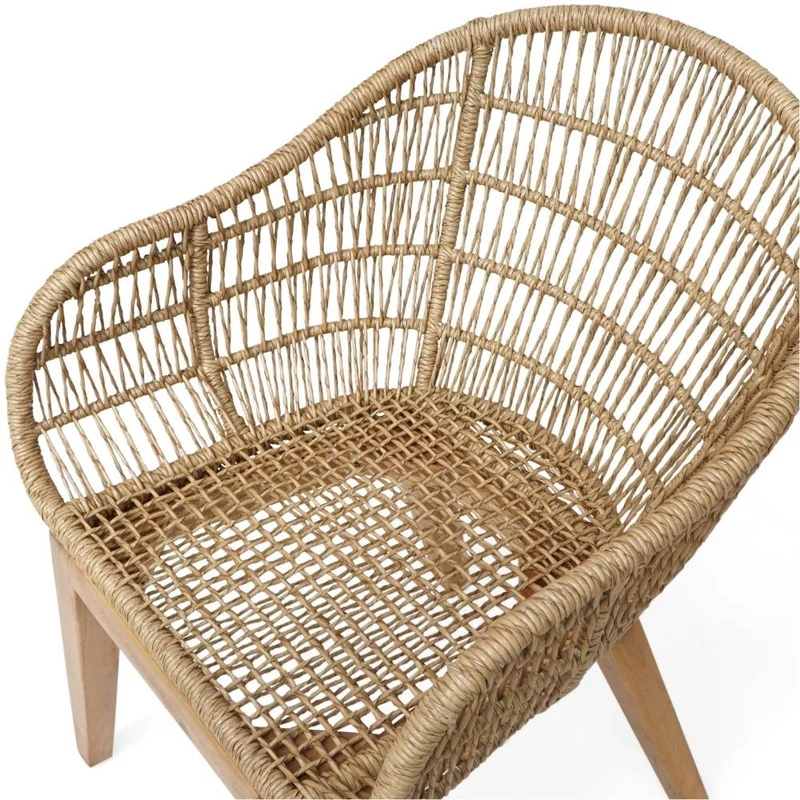 2er Set PREMA Outdoor Stühle recycelt Teak-Aluminium-Synthetic-Rattan