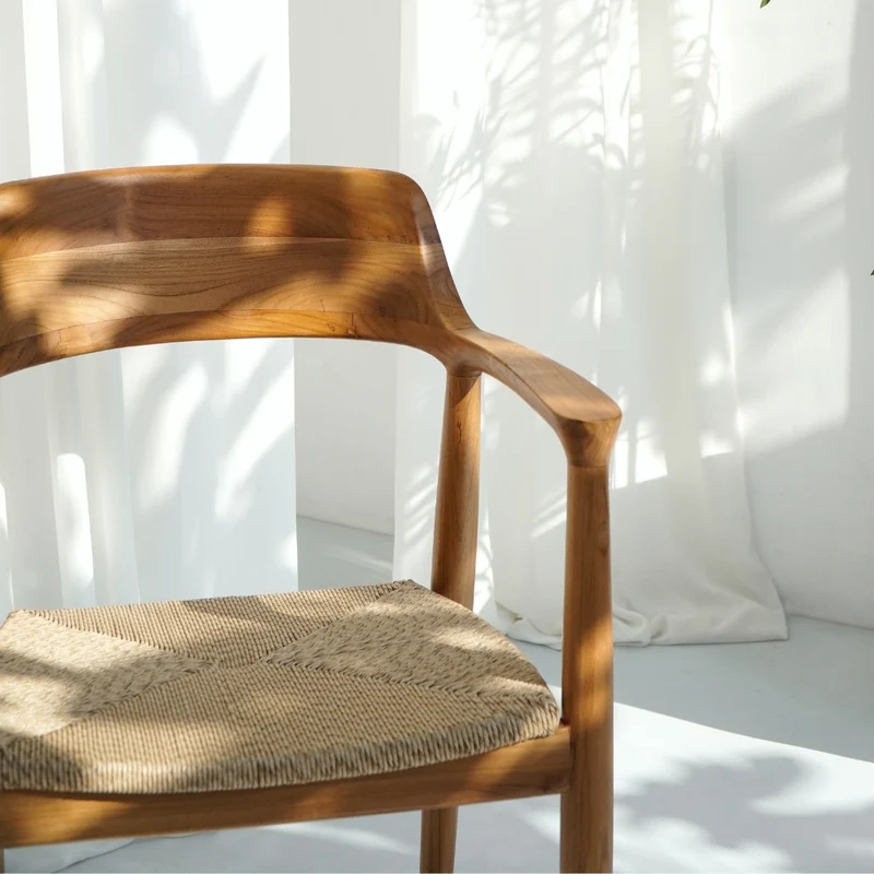 2er Set KENNEDY Teakstuhl Outdoor Stühle Teakholz + Synthetic-Rattan