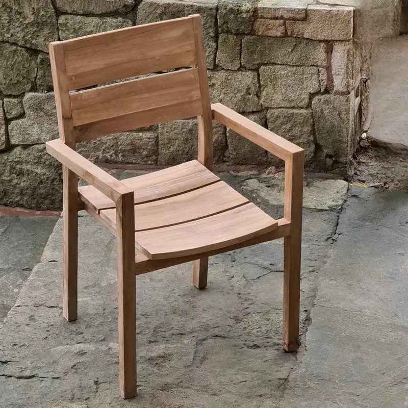 Teakstuhl LUKA – Outdoor-Stuhl aus Teakholz für Garten & Terrasse