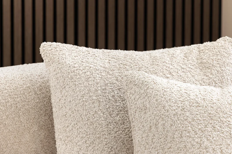 Design Sofa ARCO champagner beige 2-Sitzer Bouclé 180cm Federkern