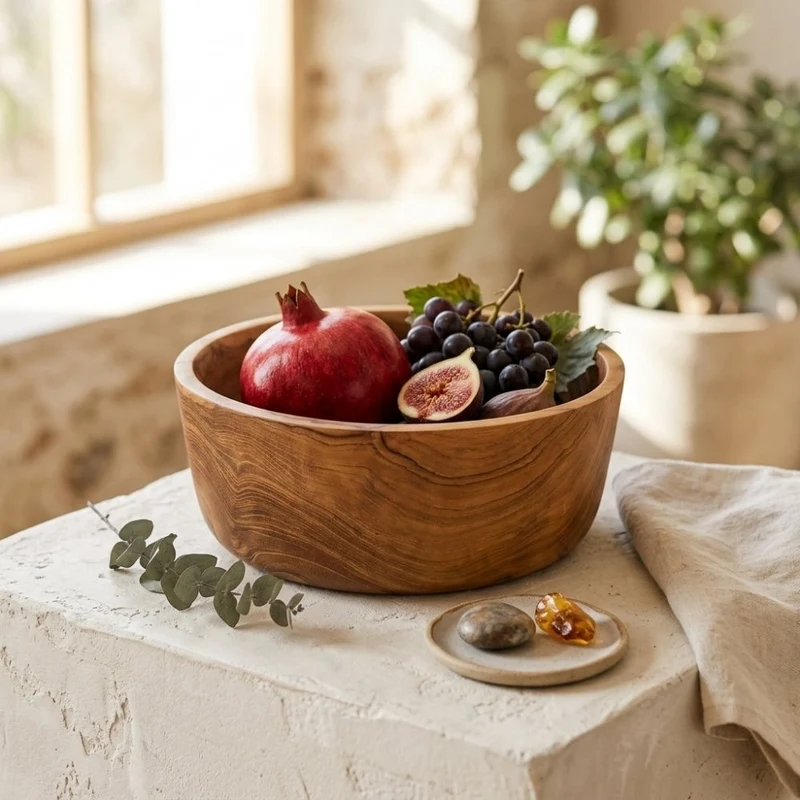 Premium Teakholz-Schale LOLA nachhaltig Holzschale D24cm Schüssel