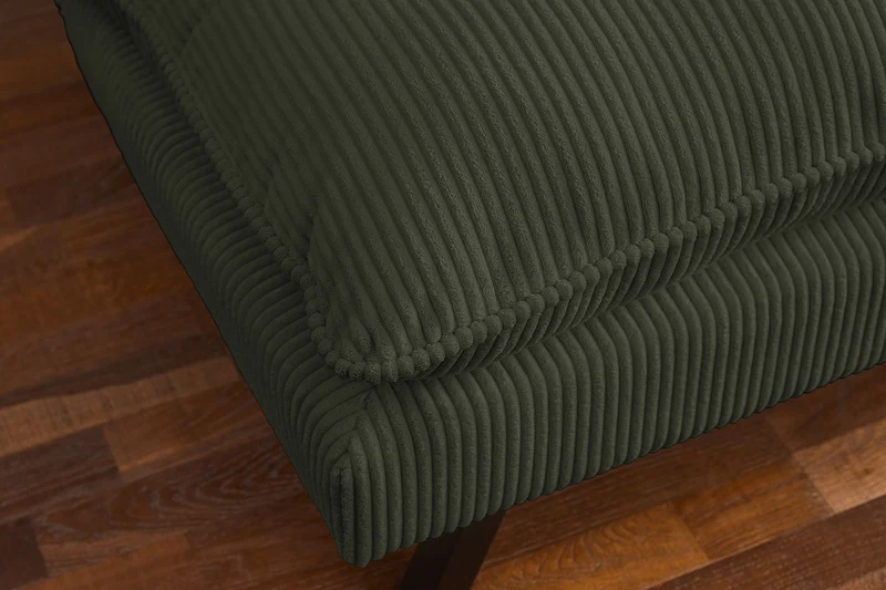 Schlafsofa CAPULO Grün Cord 190cm 3-Sitzer Couch modern
