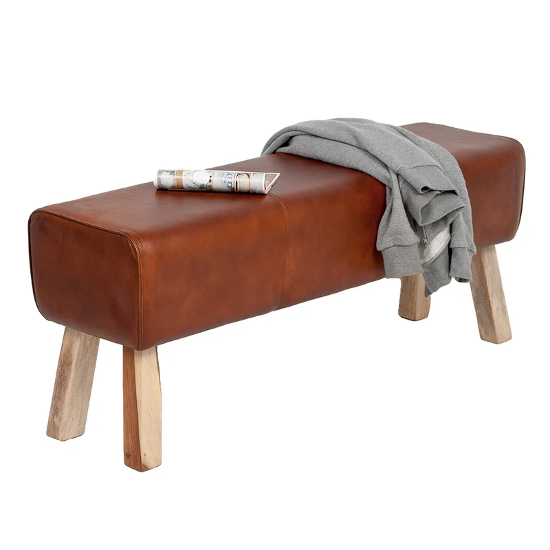 Leder Bank MAXIMO Cognac ca.120cm Turnbock Sitzbank