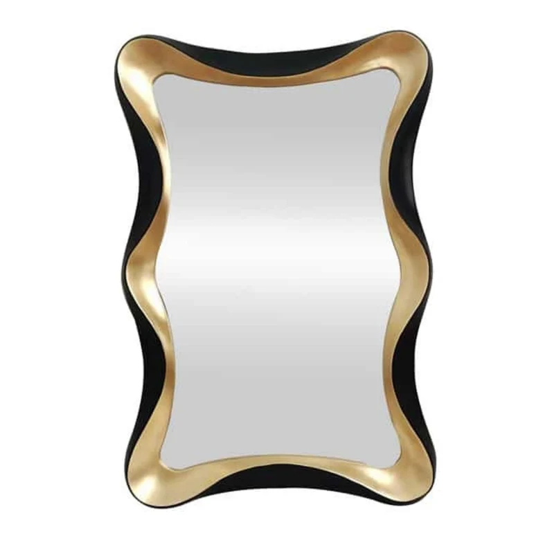 Moderner Wandspiegel WONDER 120cm gold-schwarz variabel aufhängbar