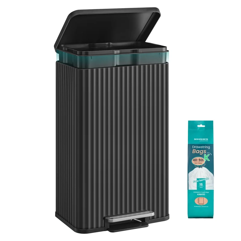 Cubo de Basura de Acero, 50 L, con Pedal