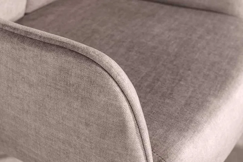 Drehstuhl ATHENA taupe Samt Armlehnen Taschenfederkern Metall