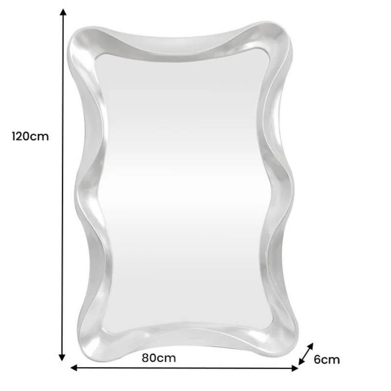Moderner Wandspiegel WONDER 120cm Silber variabel aufhängbar