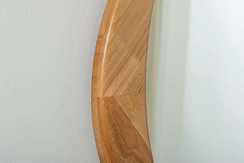 Massivholz Wandspiegel MATA 90 cm Natur Eichenholz-Design