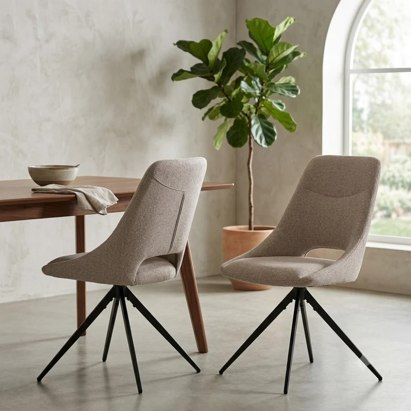 Scandi Drehstuhl NORDA Sand – Esszimmerstuhl 2er Set