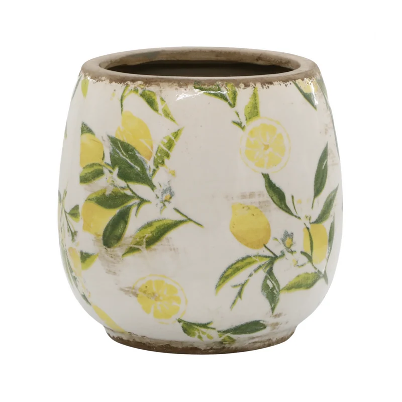 Chic Antique Limone Blumentopf mit Zitronenmotiv