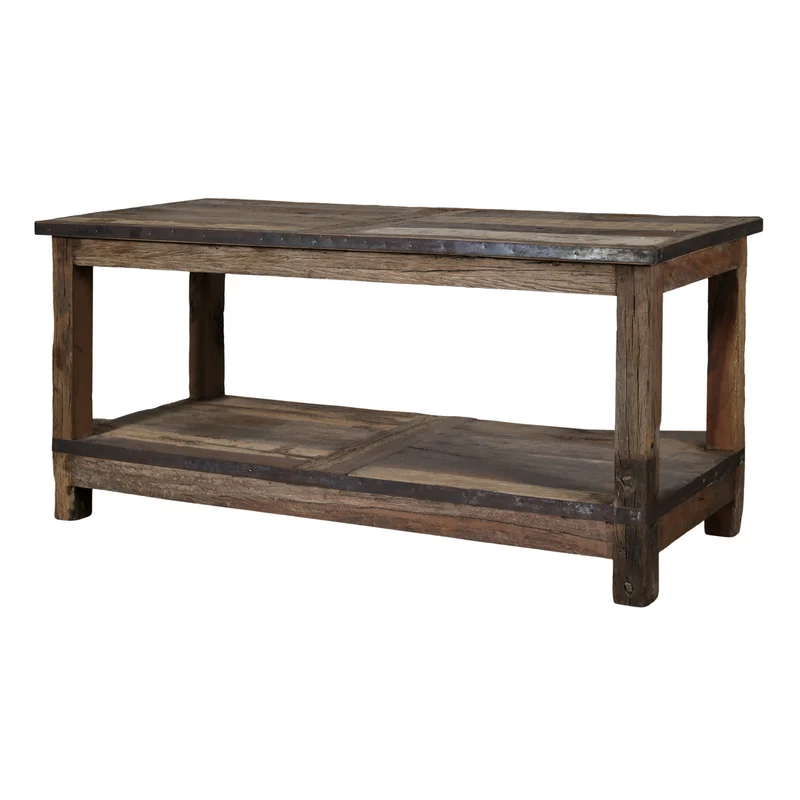 Chic Antique Grimaud Tisch mit Regal aus Recyclingholz Natur