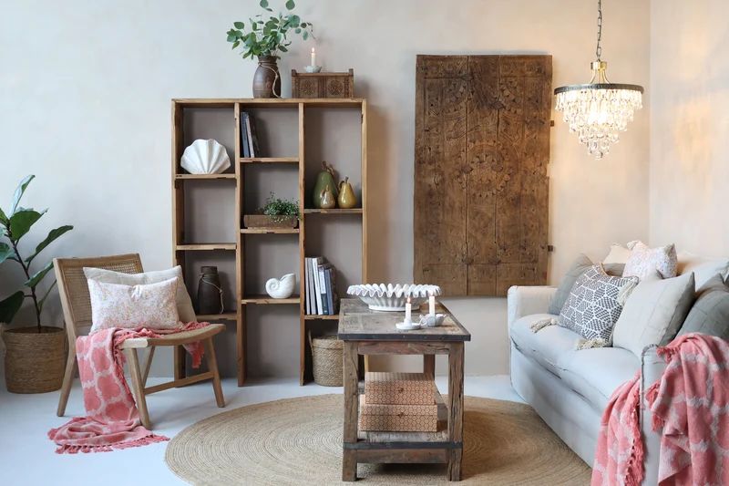 Chic Antique Grimaud Tisch mit Regal aus Recyclingholz Natur