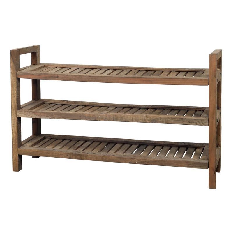 Chic Antique Grimaud Regal mit 3 Ablageböden aus Recyclingholz Natur