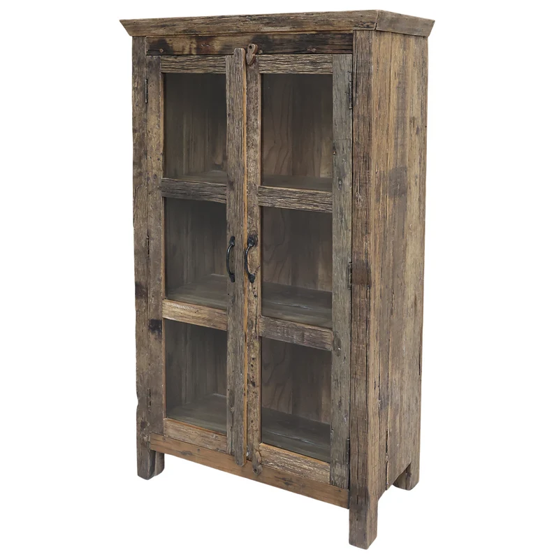 Chic Antique Grimaud Vitrinenschrank aus Recyclingholz Natur