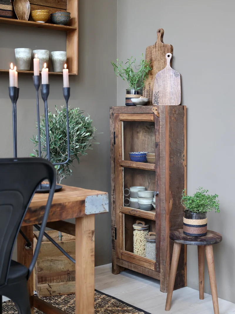 Chic Antique Grimaud Vitrinenschrank Natur