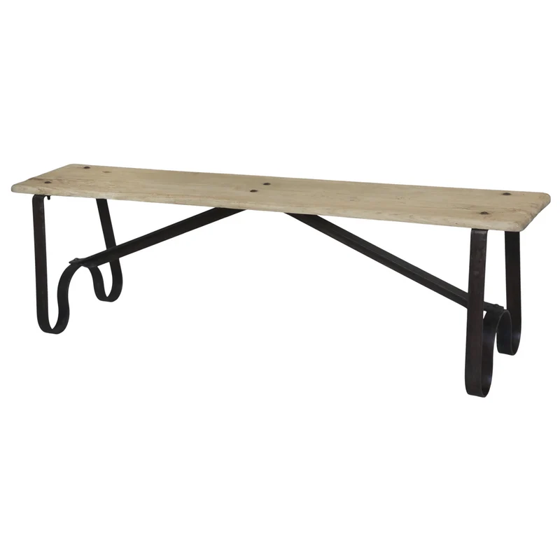 Chic Antique Grimaud Bank mit Eisengestell Natur