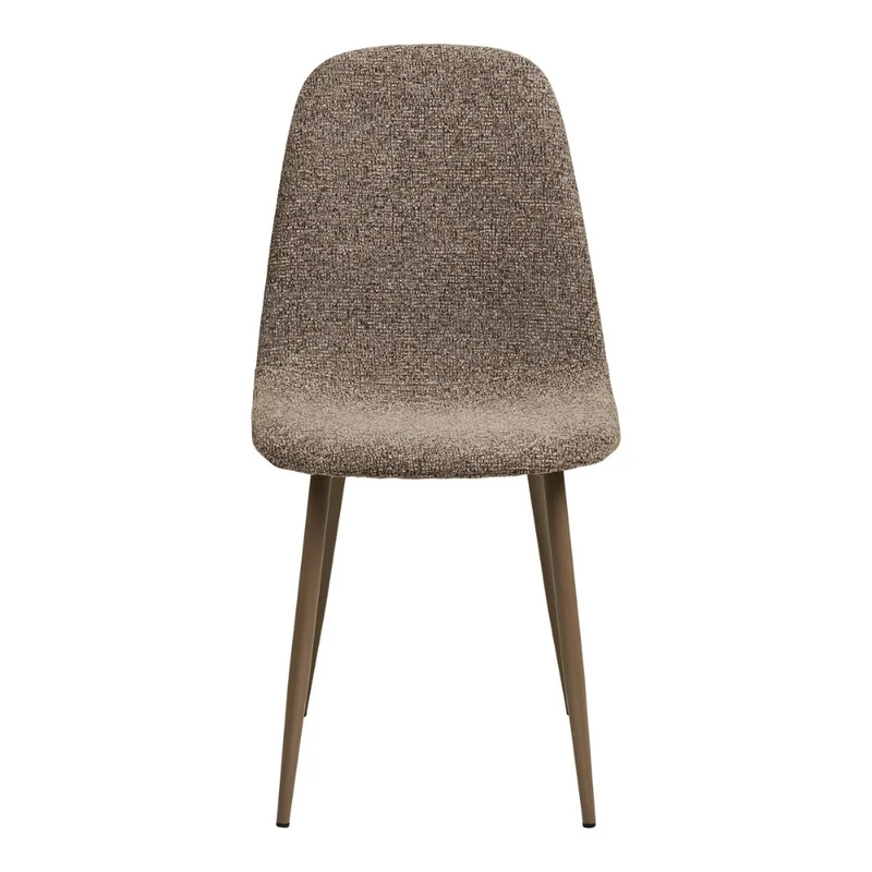 2er Set Esszimmerstuhl MALMÖ hellbraun Bouclé Metall-Beine