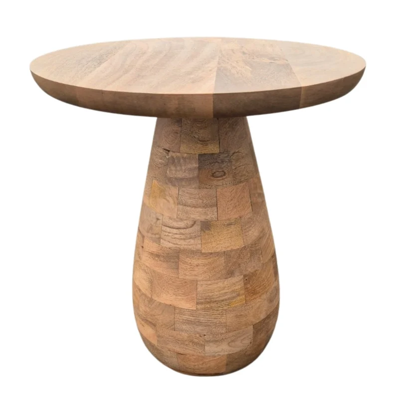 Massivholz Beistelltisch KITAR-G 45cm Mangoholz natural Pflanzhocker