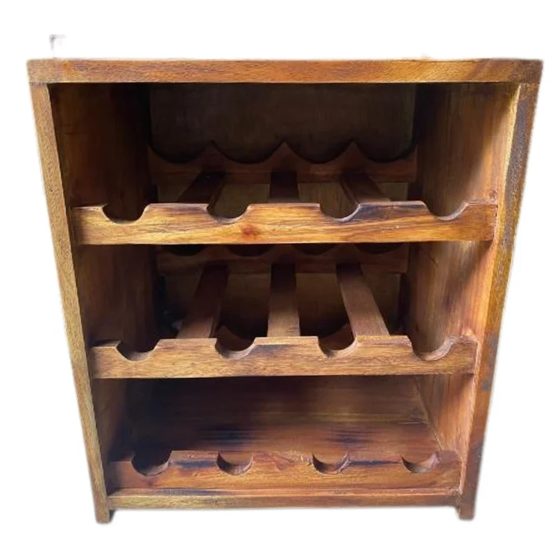 Flaschenbox SURAT Antique Natural 40cm Mahagoni Shabby Weinregal