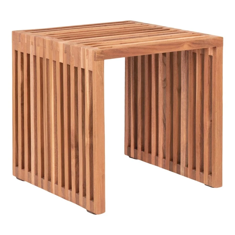 Natürlicher Beistelltisch LINETA 40cm Teakholz In-/Outdoor