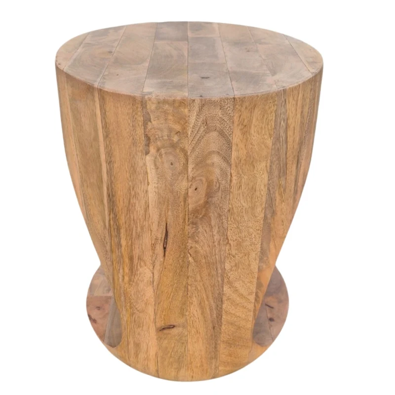 Massivholz Beistelltisch KITAR-F 40cm Mangoholz natural Hocker