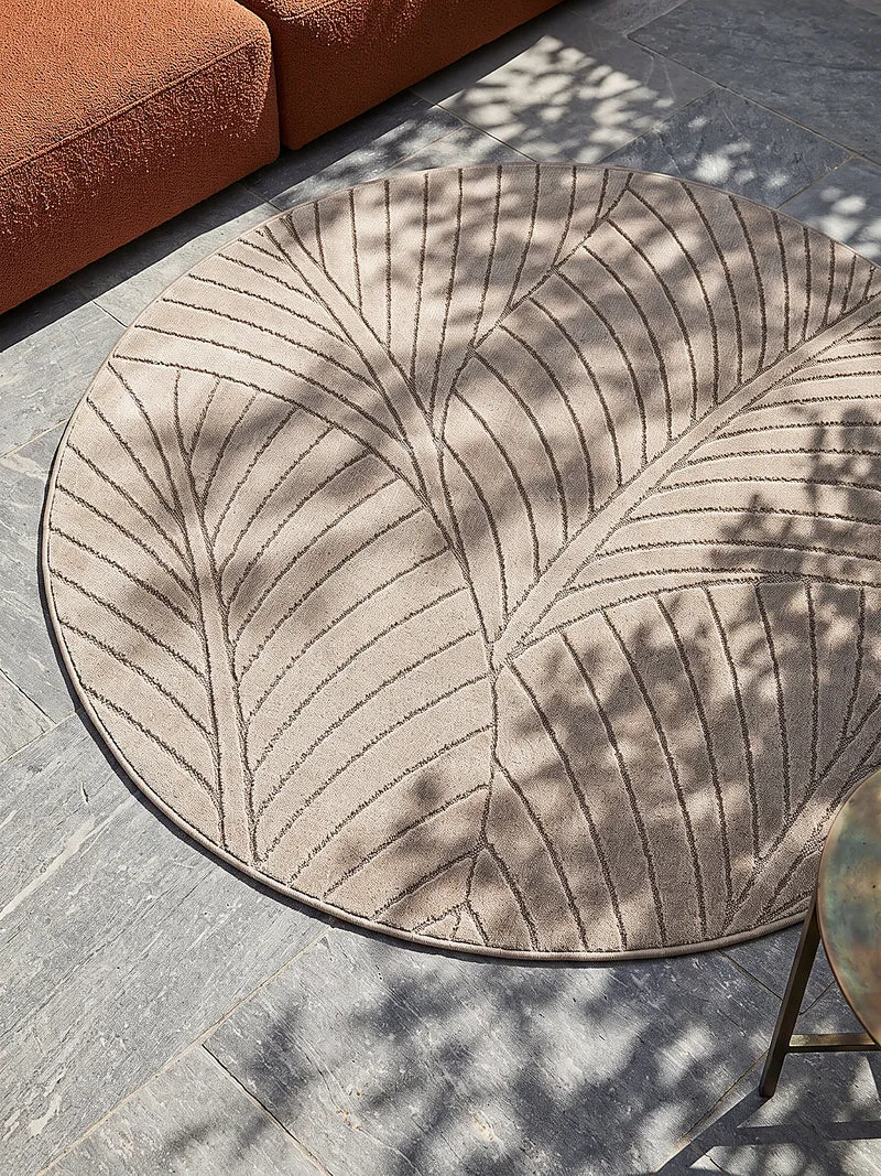 Kurzflor-Teppich mit Blattrelief – Wetterfest & UV-beständig | Fühlbare 3D-Struktur