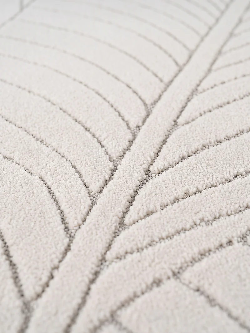 Kurzflor-Teppich mit Blattrelief – Wetterfest & UV-beständig | Fühlbare 3D-Struktur