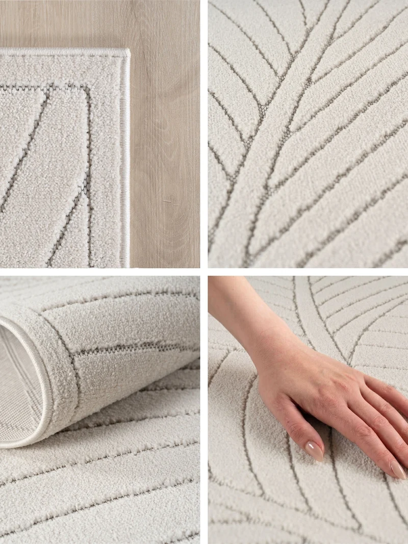 Kurzflor-Teppich mit Blattrelief – Wetterfest & UV-beständig | Fühlbare 3D-Struktur