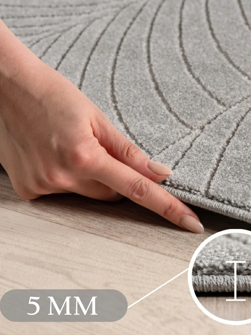 Kurzflor-Teppich mit Blattrelief – Wetterfest & UV-beständig | Fühlbare 3D-Struktur
