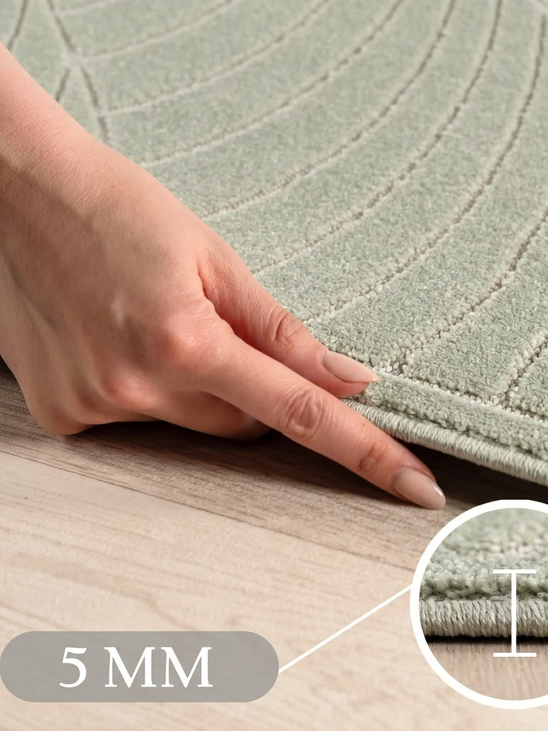 Kurzflor-Teppich mit Blattrelief – Wetterfest & UV-beständig | Fühlbare 3D-Struktur