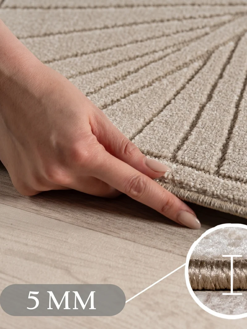 Kurzflor-Teppich mit Blattrelief – Wetterfest & UV-beständig | Fühlbare 3D-Struktur