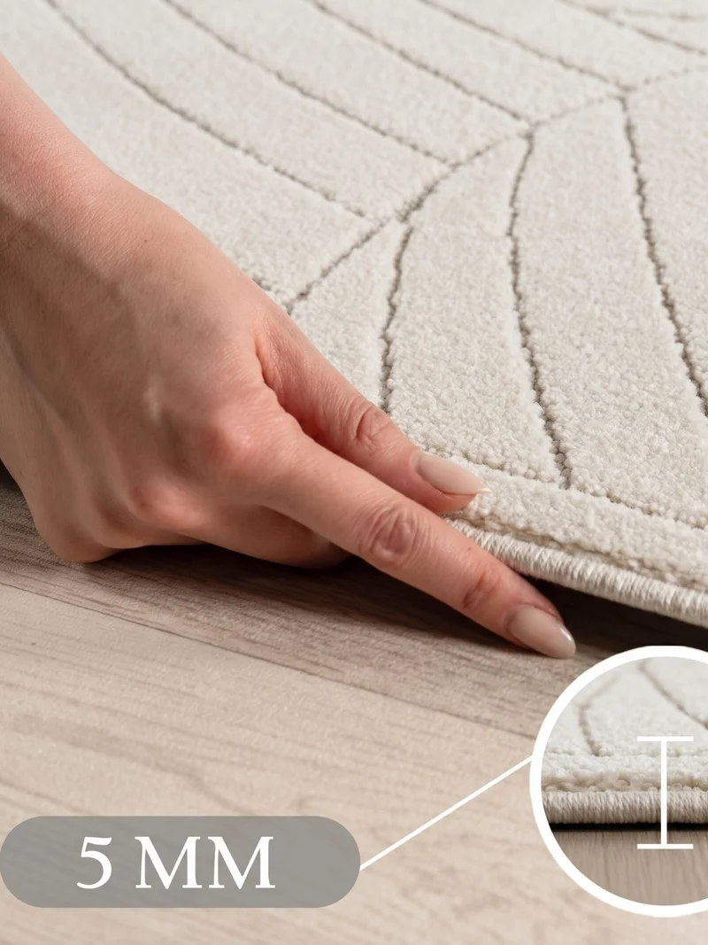 Kurzflor-Teppich mit Blattrelief – Wetterfest & UV-beständig | Fühlbare 3D-Struktur