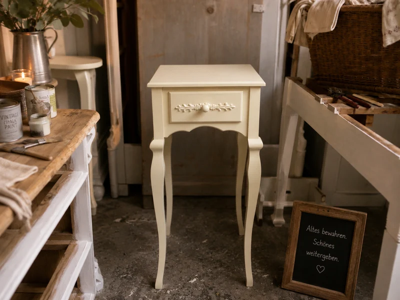 Alter eleganter Beistelltisch Vintage Shabby Chic