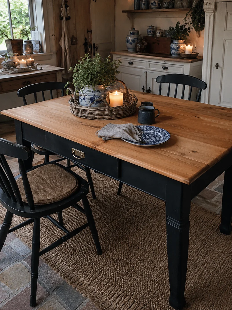 Antiker Küchentisch mit Schublade Gründerzeit Shabby Chic