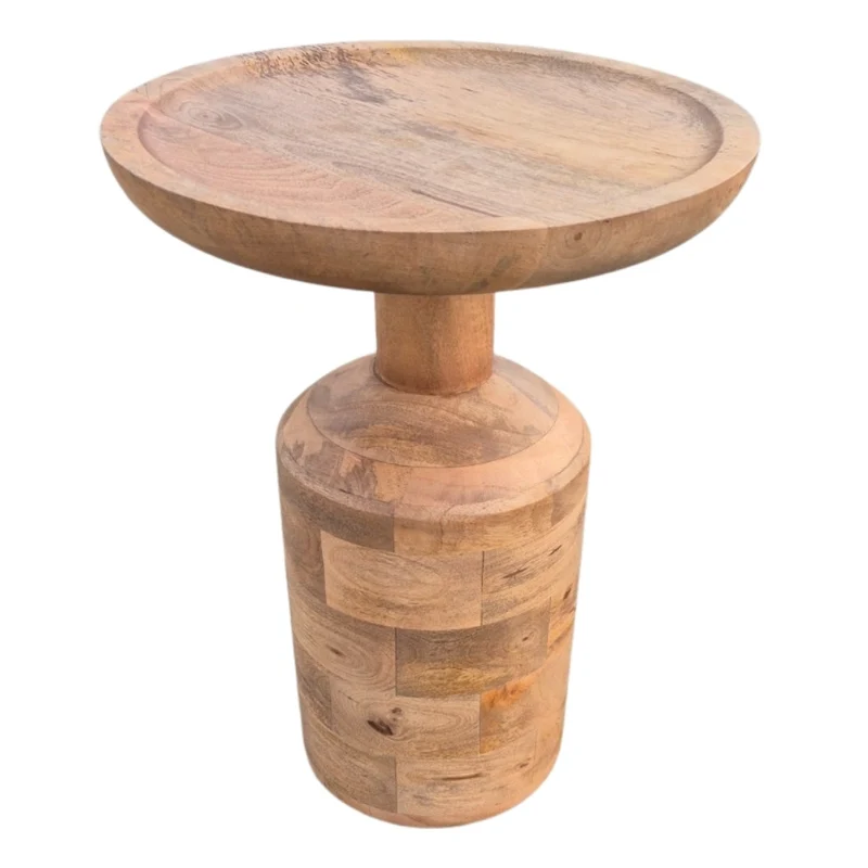 Massivholz Beistelltisch KITAR-E 45cm Mangoholz natural Handmade