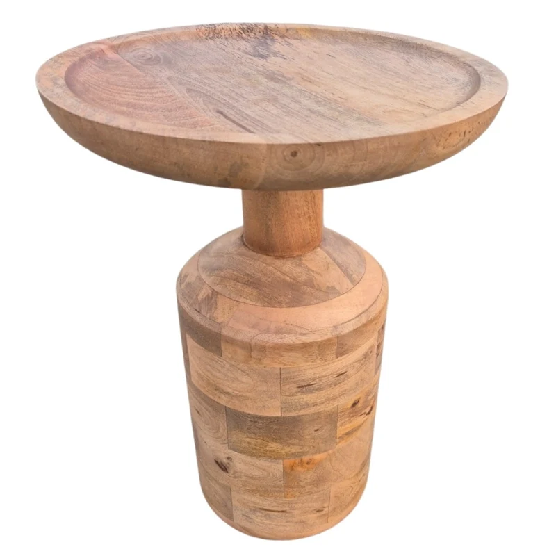 Massivholz Beistelltisch KITAR-E 45cm Mangoholz natural Handmade