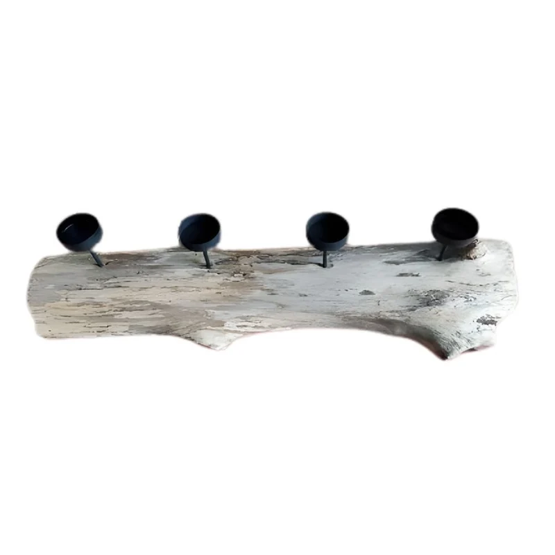 Natürlicher Kerzenhalter BRANCH 70cm Teakholz Advent Kerzen