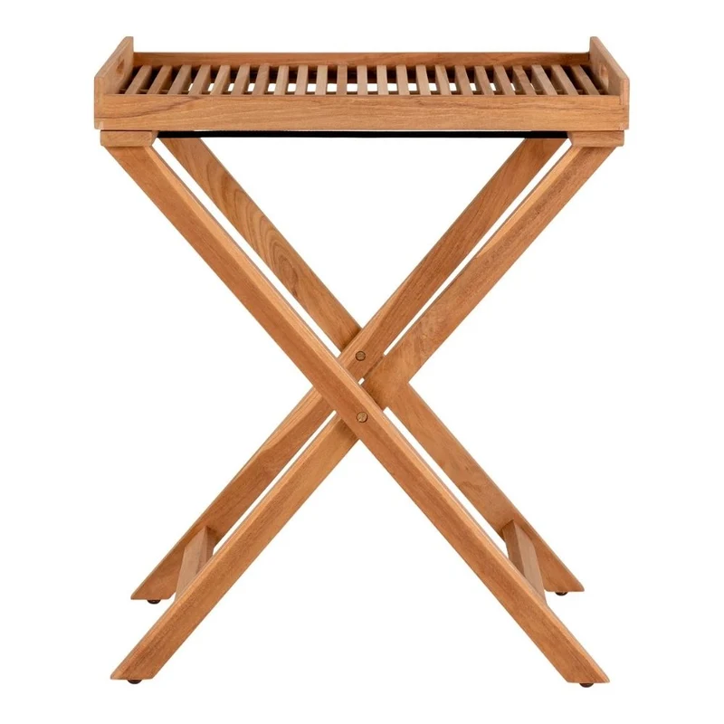 Klappbarer Teak Tablett-Tisch FLEX 70cm natural Beistelltisch