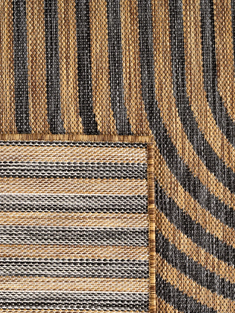 Flachgewebe-Teppich mit Bogenmuster – Wetterfest & UV-beständig | Modern