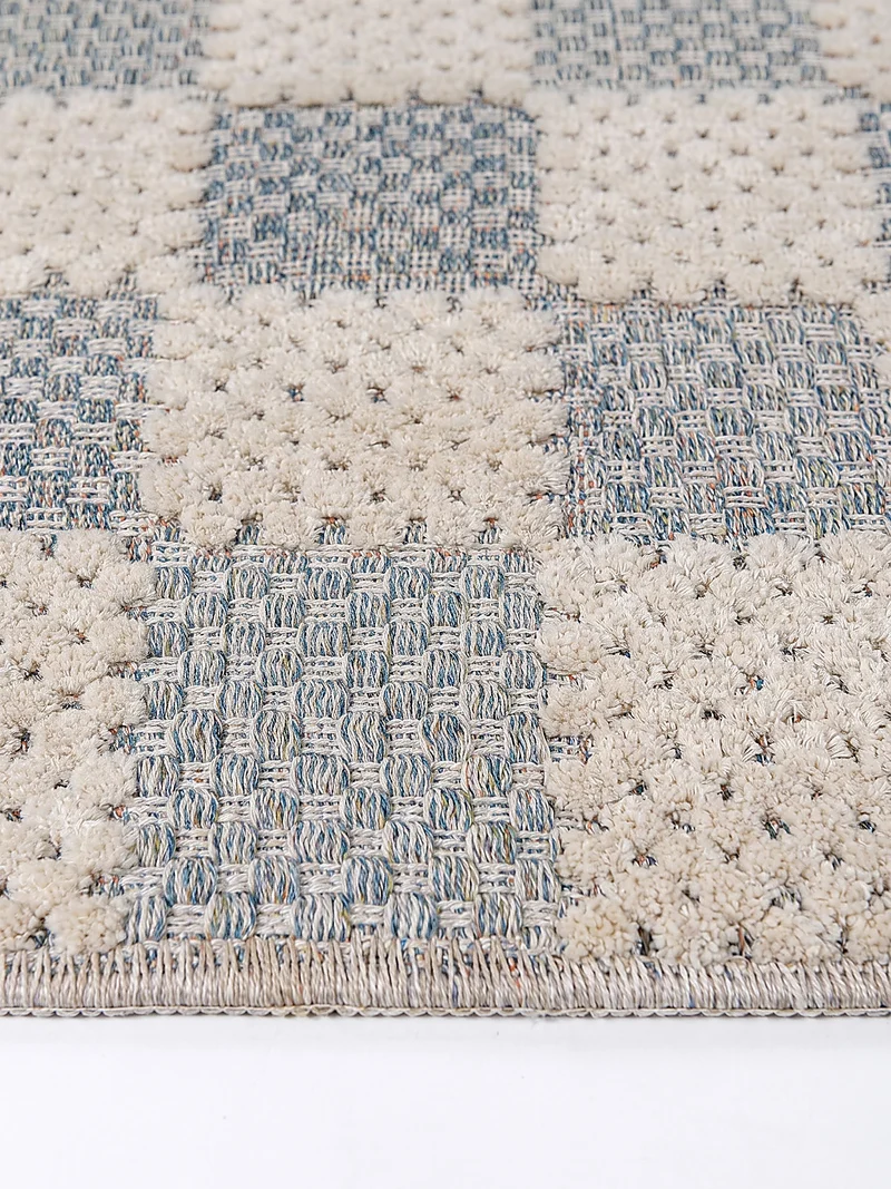 Flachgewebe-Teppich Schachbrett · 80 % Baumwolle · waschbar bei 30 °C