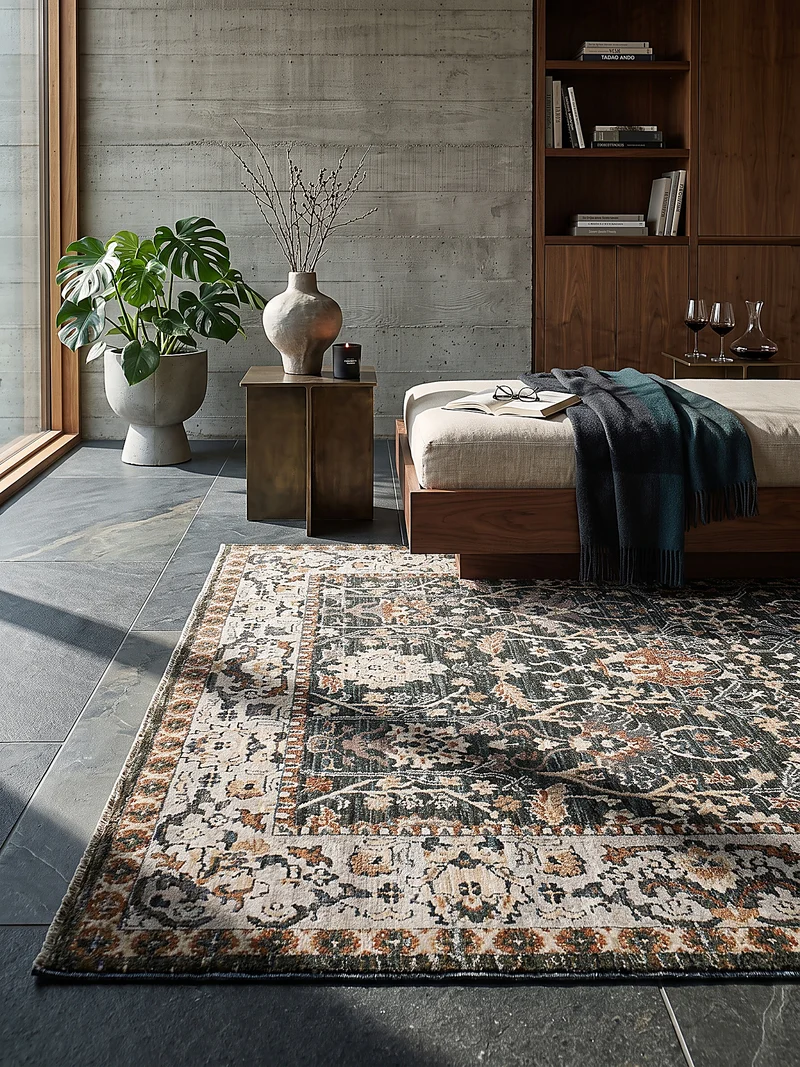 Vintage-Teppich mit Orientmuster · Flor 7 mm, gewebt · 2.090 g/m²