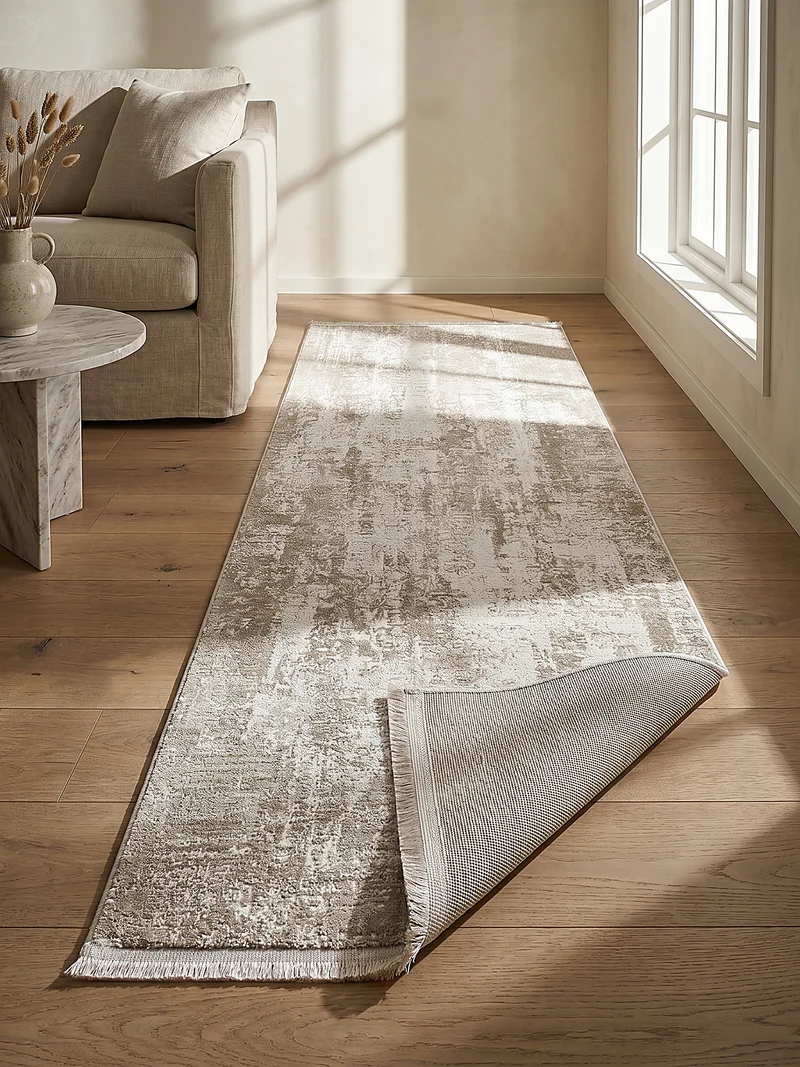 Kurzflor-Teppich Distressed-abstrakter - Polyester, 8 mm Gesamthöhe