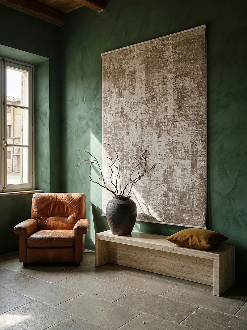 Kurzflor-Teppich Distressed-abstrakter - Polyester, 8 mm Gesamthöhe