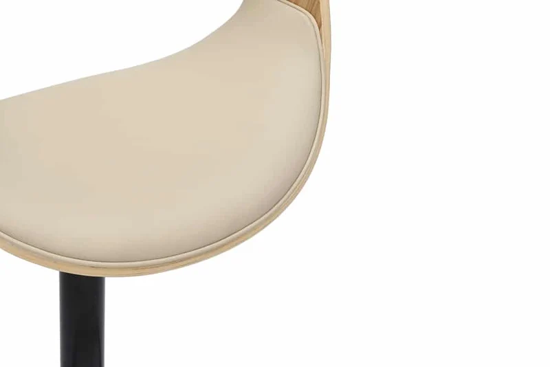Design Barhocker FAMOUS natur höhenverstellbar Eiche creme Armlehne