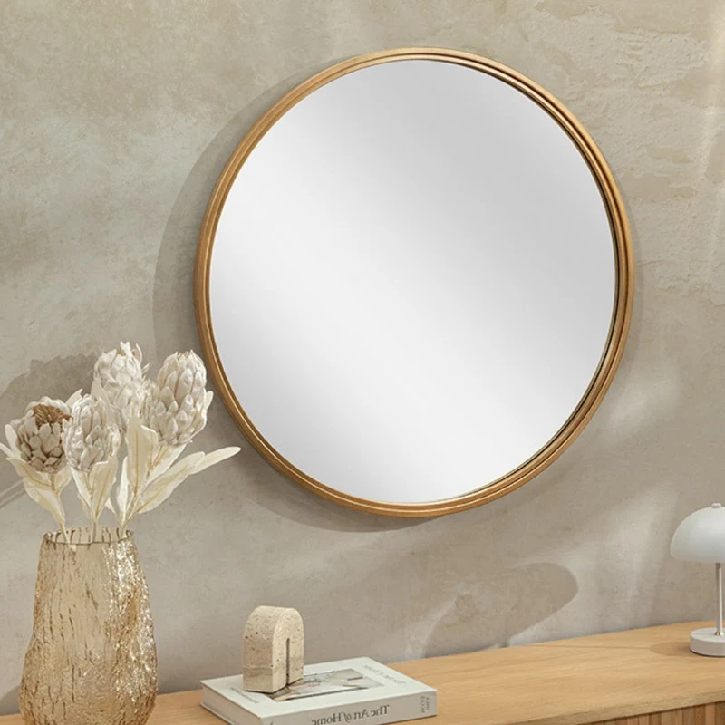 Runder Wandspiegel RETRATO 60cm gold Metallrahmen Frisierspiegel