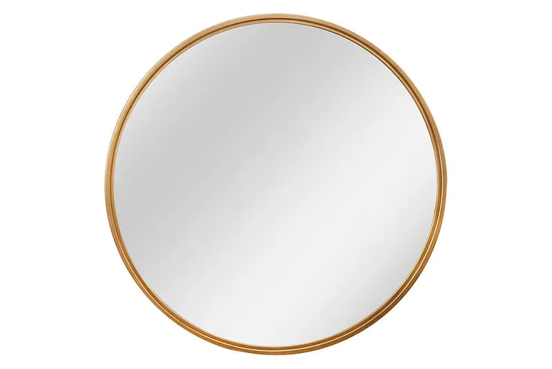Runder Wandspiegel RETRATO 80cm gold Metallrahmen Frisierspiegel