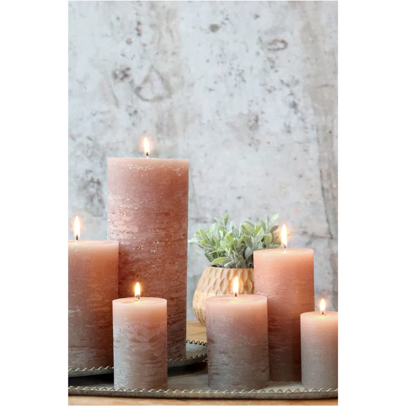 Chic Antique – Macon Stumpenkerze rustikal greige 90 Std