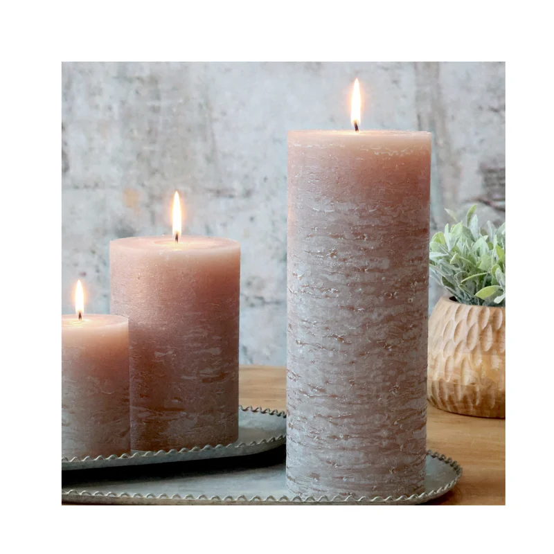 Chic Antique – Macon Stumpenkerze rustikal greige 150 Std